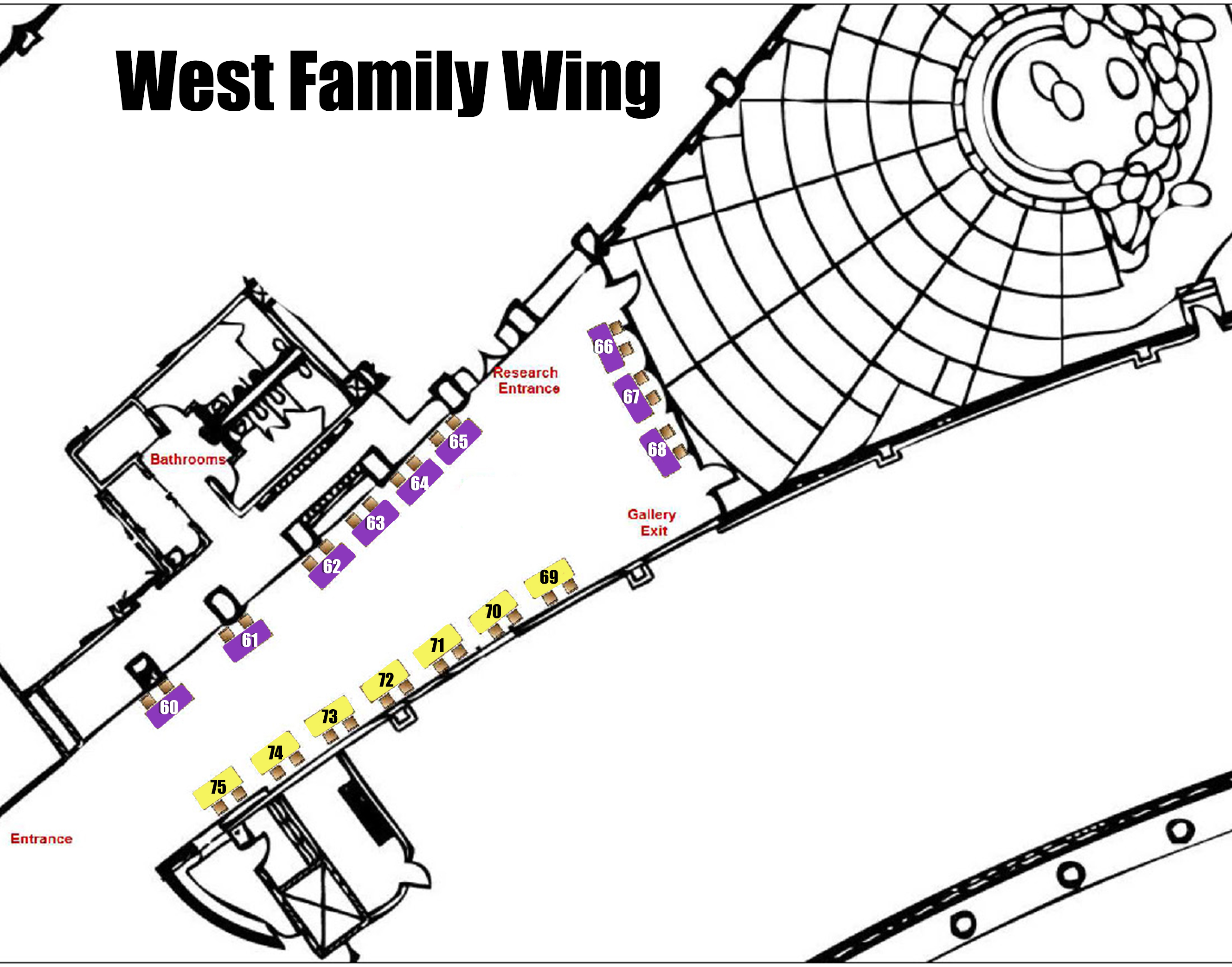 floor plan of the West Family Hall